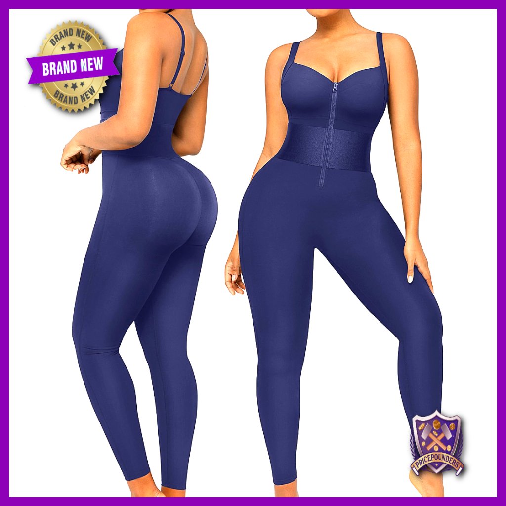 Tummy Control Shapewear Jumpsuit With Butt Lift, V-Neck, Adjustable Straps